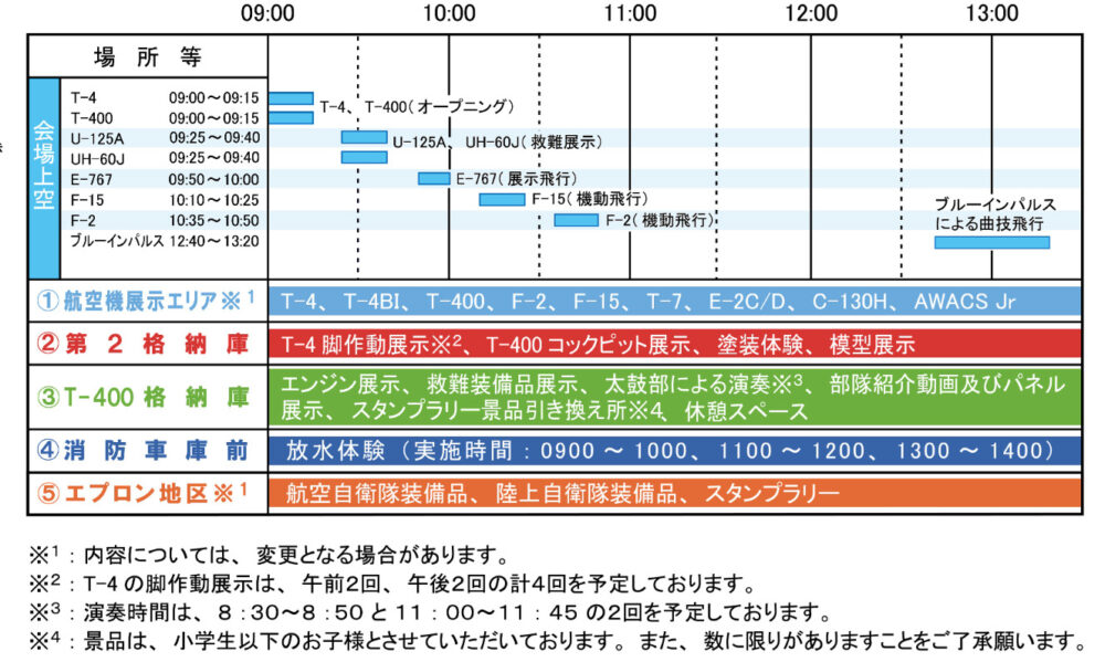 浜松基地航空祭2024　スケジュール